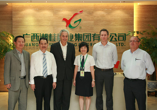加拿大LALLEMAND(拉曼)集團總裁JEAN CHAGNON先生(左三)率團到湘桂集團考察